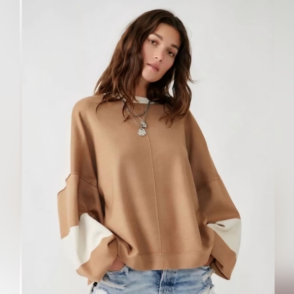 Free People Tops - Free People Uptown Colorblock Pullover Medium